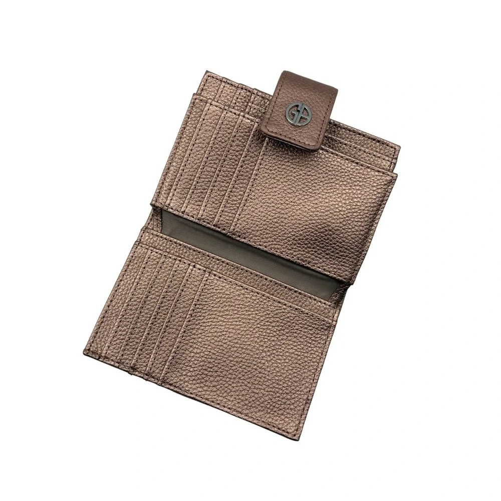 Giani Bernini Bifold Wallet Womens‎ Rose Gold Excellent Metallic Leather GB